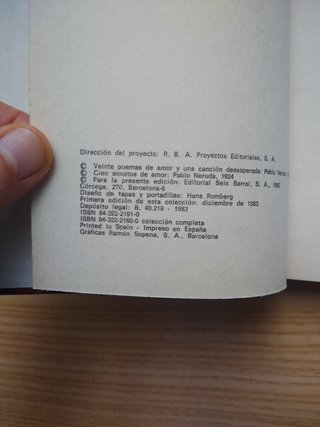 Veinte poemas de amor y una canción desesperada