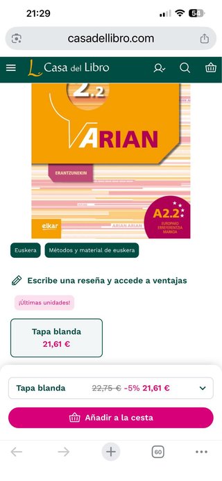 Arian A2.2 Lan koadernoa