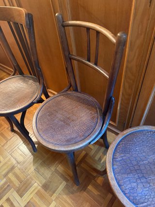 4 sillas Thonet estilo bistró madera vintage