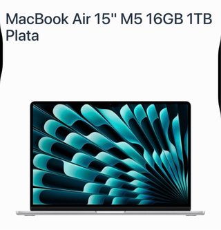 MacBook Air M5 15 Plata 1 tb almacenamiento