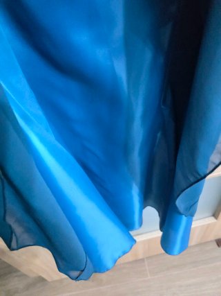 Vestido fiesta largo azul verdoso