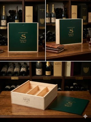 Caja de madera vacía para champán Salon