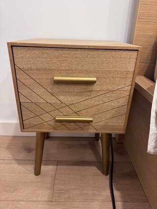 Mesita de noche madera y metal