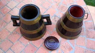 Juego de 2 sellas de madera y metal tamaño pequeño