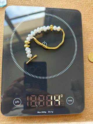 Pulsera Rama Dorada y Perlas Barrocas