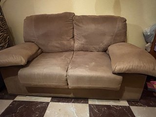 Sofá de 3 plazas beige/marrón