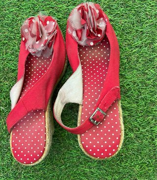 Alpargatas cuña mujer talla 37 rojas