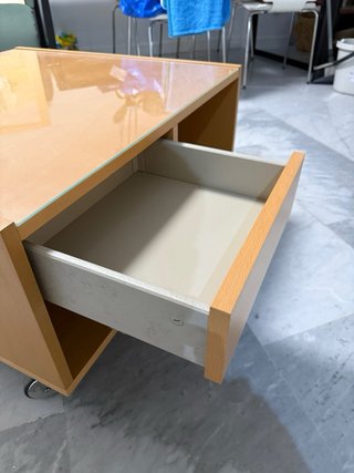 Mesita de salón madera y cristal