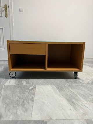 Mesita de salón madera y cristal
