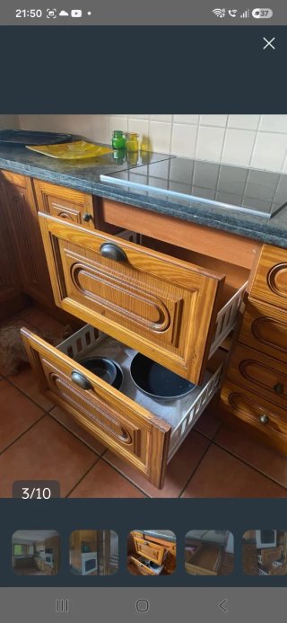 Cocina de madera y terracota