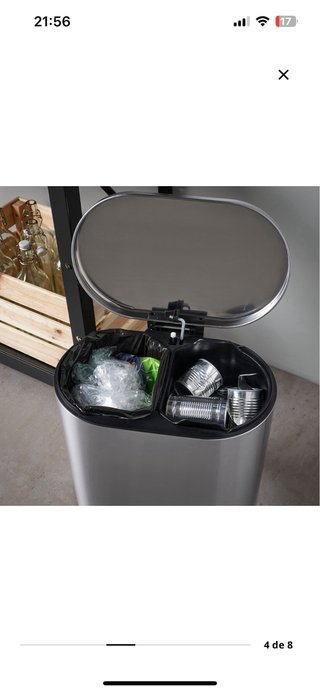 Ikea Stabben cubo basura metal doble con pedal