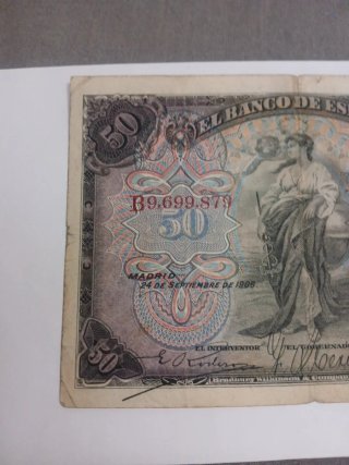 Billete 50 Pesetas Banco de España 1906