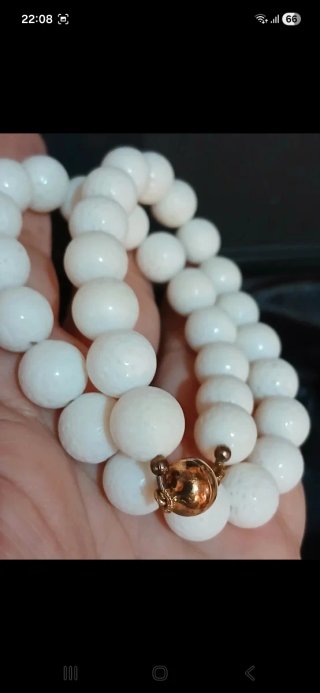 Conjunto Coral Blanco y Plata 925 chapado de oro