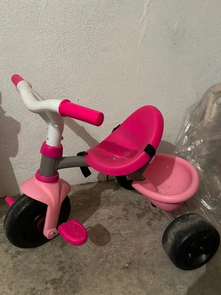 Triciclo bebé rosa con mango