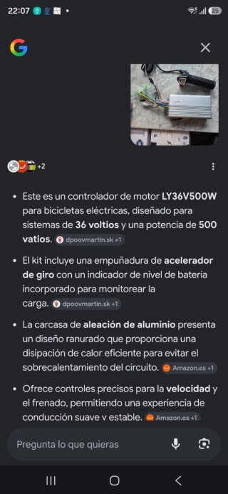 Controlador Motor 36V 500W con Acelerador