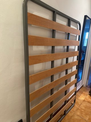 Somier doble metálico con lamas de madera