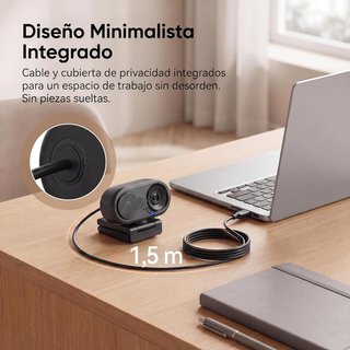 Webcam 1080P con micrófono y tapa