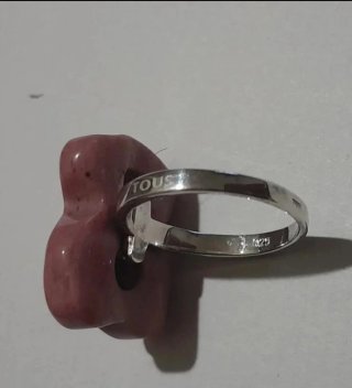 Anillo Tous Plata y Rodonita Rosa, diám. 16,1 mm