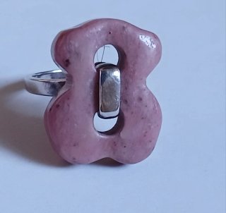 Anillo Tous Plata y Rodonita Rosa, diám. 16,1 mm