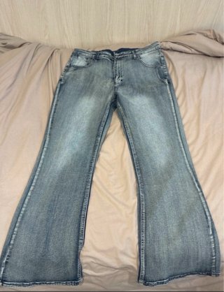 Pantalón campana hombre azul