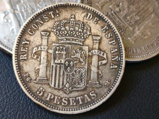 Moneda 5 Pesetas 1892 Plata