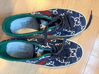 Zapatillas Gucci Tennis 1977 Azul y Verde