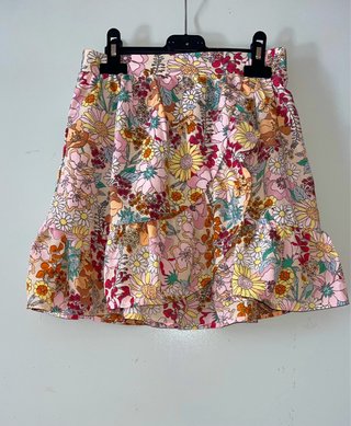 Falda estampada flores multicolor