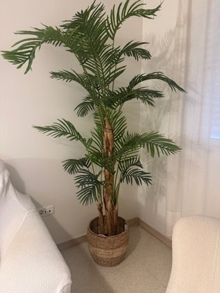 Planta artificial tipo palmera en cesta