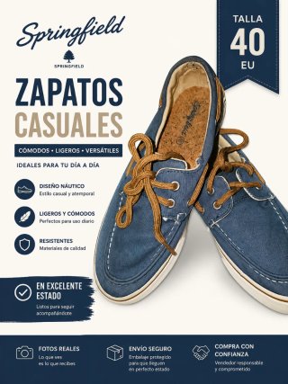 Mocasines Springfield Talla 40 Azul