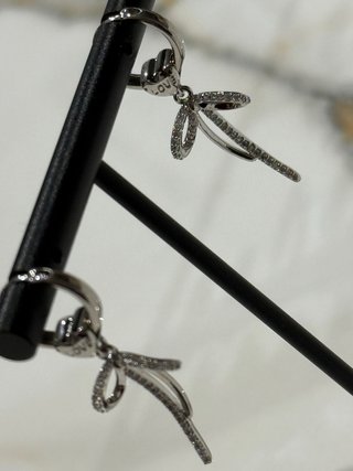 Pendientes Oro Blanco Laminado 14k