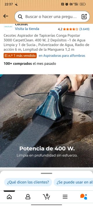 Cecotec Conga Popstar 3000 Aspirador Tapicerías