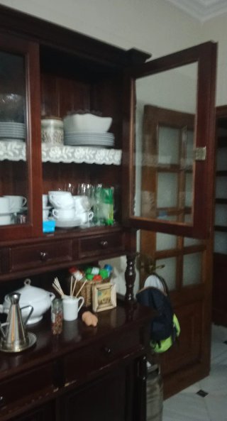 Vitrina Rústica Cocina Madera y Cristal