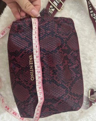 Borsa Valentino stampa pitone bordeaux