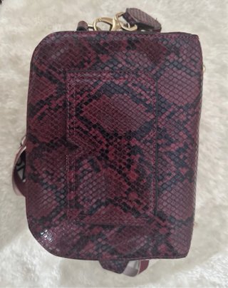 Borsa Valentino stampa pitone bordeaux