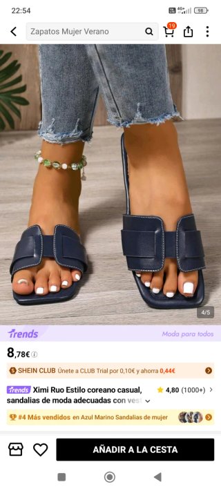 Sandalias Shein  Ximi Ruo Azul Mujer