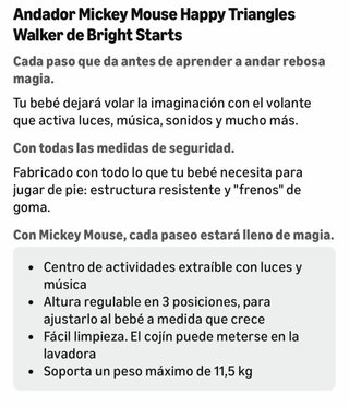Tacata Andador Mickey