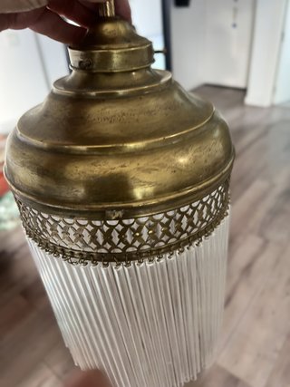 Lámpara colgante cristal antigua