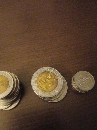 80 Pesos Mexicanos en Monedas Variadas