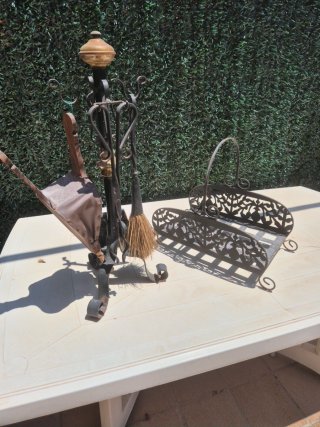 Set Accesorios Chimenea y Cesta