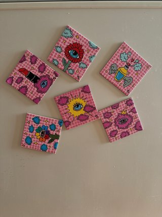 Imán Flor Ojo Arcoíris Hecho a Mano