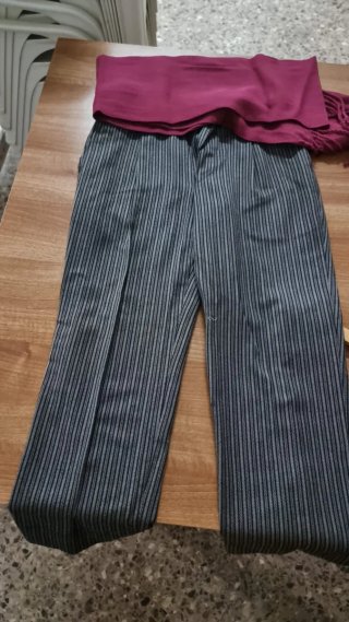 Pantalón fallero talla 12 + faja granate