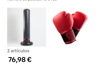 Saco boxeo hinchable + guantes Decathlon