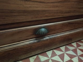 Mueble recibidor madera maciza con espejo