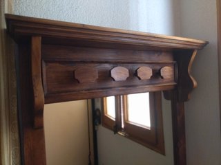 Mueble recibidor madera maciza con espejo