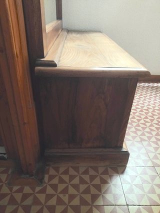 Mueble recibidor madera maciza con espejo