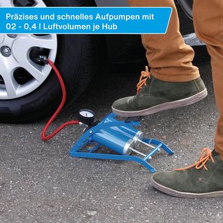 Cartrend bomba pie con manómetro y adaptadores