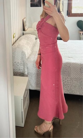 Vestido fiesta largo Lady Pipa rosa T.M