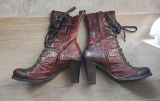 Vic Matie' Stivaletti in cuoio marrone e bronzo