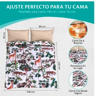 Funda Nórdica Reversible 3 Piezas 150cm