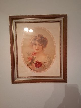 Cuadro mujer con rosas